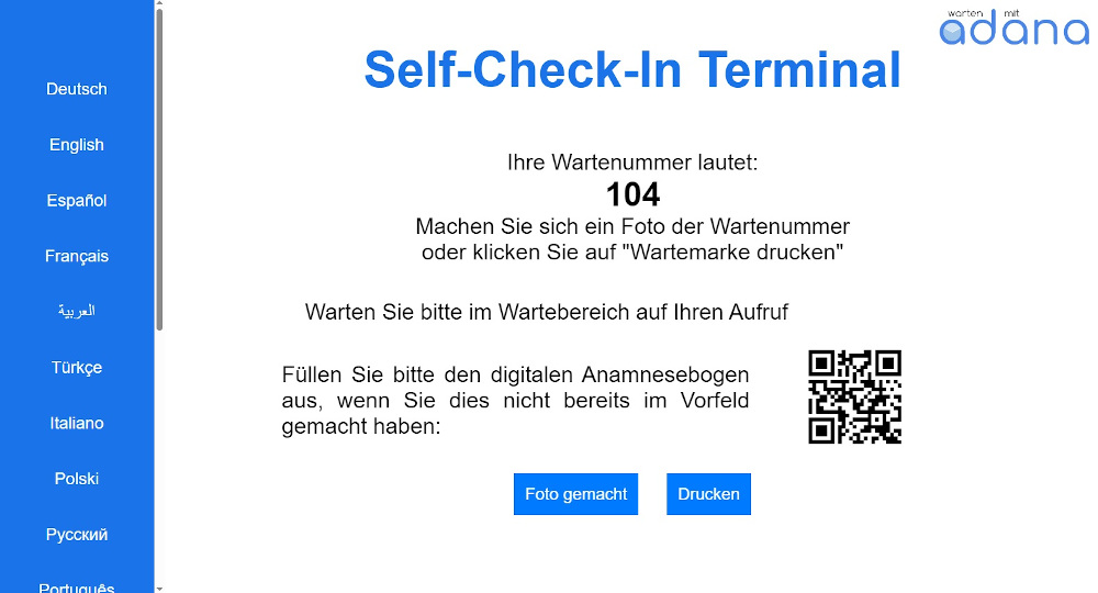 Patienten Aufrufsystem für Arztpraxis und MVZ